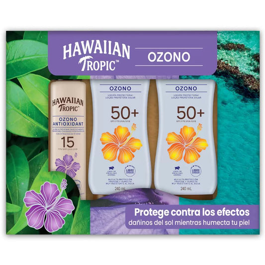 Hawaiian Tropic Ozone Sunscreen Set 2 Lotions and 1 Spray
