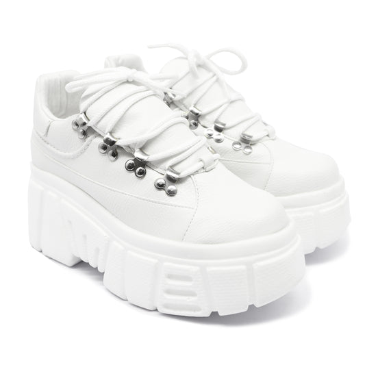 Tenis Mujer Plataforma Chunky blanco