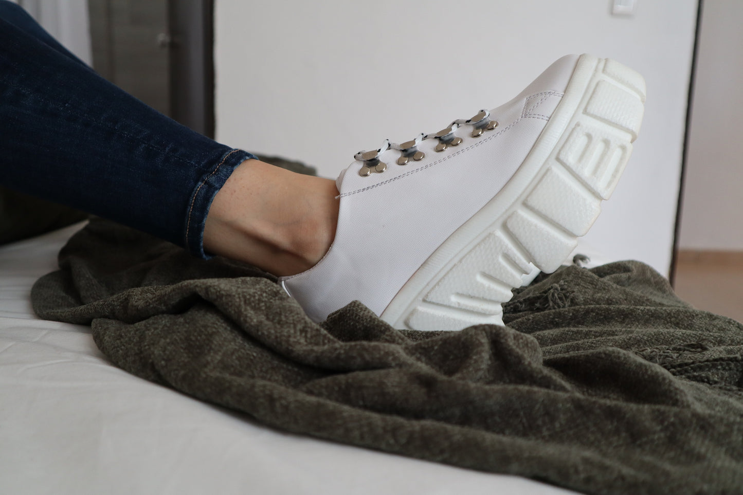 Women's Chunky Platform Tennis Shoes White