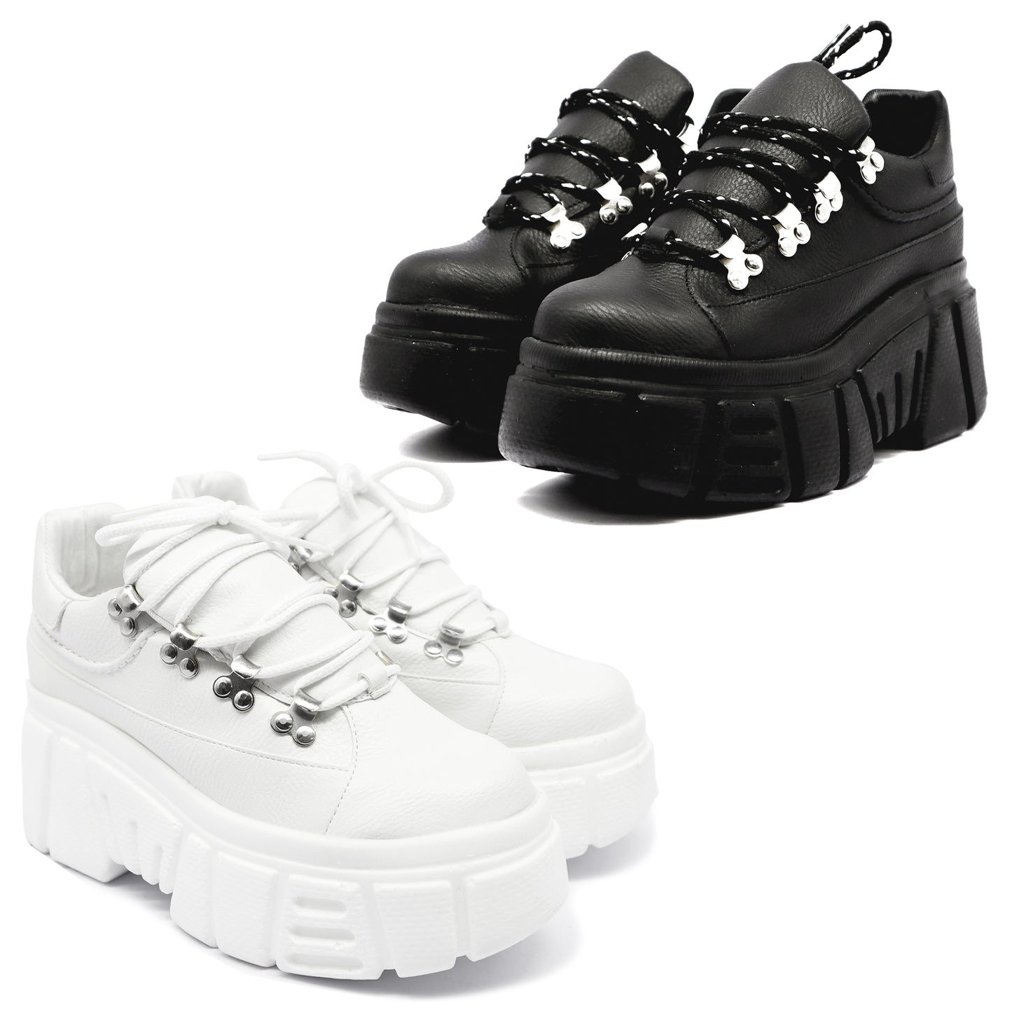 Set Chunky Sneaker All White &amp; All Black